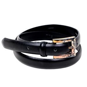 VTG Jones New York BLACK GENUINE LEATHER 7/8"Wd DRESS WOMEN'S BELT Sz L (R58